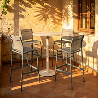 Nouvelle conception de bar, table haute en métal moderne pour restaurant, ensemble de tabourets de bar