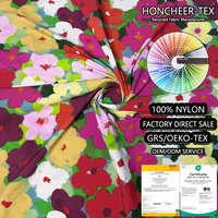 Tissu en nylon tissé personnalisé à impression numérique 70D 280T 98GSM imperméable, MOQ 1 mètre, tout motif accepté, pour vestes et sacs pour filles, certifié GRS OEKO-TEX