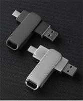 Clé USB Métal Pivotante Type-C, Clé USB 2-en-1 Type-C avec Logo Personnalisé