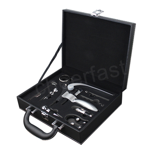 Cadeau original, ensemble d'accessoires <span class=keywords><strong>à</strong></span> vin en cuir PU, 9 pièces, <span class=keywords><strong>tire</strong></span>-<span class=keywords><strong>bouchon</strong></span> <span class=keywords><strong>à</strong></span> <span class=keywords><strong>levier</strong></span> <span class=keywords><strong>vertical</strong></span> en forme de lapin - Product Image 6