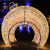 Décorations lumineuses LED 3D personnalisables IP65 pour l'aménagement paysager, motif Cœur de Noël, vente en gros, autres éclairages de fêtes