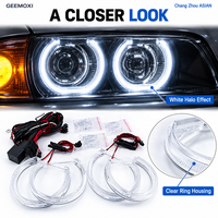 Anneaux halo LED Angel Eyes pour BMW Série 3 E46 1998-2005, feux de jour SMD ultra lumineux, kit de rétrofit pour phares
