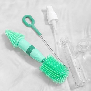 Nuevo Cepillo Limpiador de Biberones con Escurridor, Cabezales de Cepillo Escalables, Kit de Limpieza de Tetinas y Biberones, Herramienta para Limpiar Biberones - Product Image 2