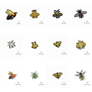 NODA Bulk Stock Iron on Embroidery Various Insect <b>Bee</b> Patch for Bag Clothes - Product Image 2