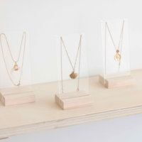 Base en bois acrylique collier affichage chaîne pendentifs support esthétique plexiglas colliers goutte bijoux présentoir