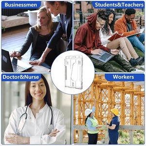 ที่ใส่บัตรเครดิตแนวตั้งแบบโปร่งใสที่ตั้งบัตรเครดิตสำหรับโรงเรียนสำนักงานที่ใส่บัตรประชาชนแบบตั้งโลโก้ได้ตามต้องการ - Product Image 6