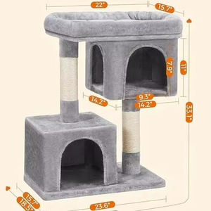Centro de Actividades Moderno y Estable de Fibra de Sisal con Múltiples Niveles y Gran Espacio, Protector de Muebles, Rascador para Gatos, Torre para Gatos - Product Image 5
