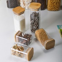 Ensemble de bocaux de conservation en verre borosilicate de haute qualité, design carré moderne, couvercle hermétique, écologique, 800-1000 ml, récipient alimentaire