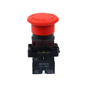 Red Mushroom Head 1nc 10a 22mm Metal Mushroom <b>Momentary</b> Lock <b>Push</b> <b>Button</b> <b>Switch</b> - Product Image 1