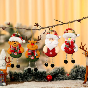 Nouvelles décorations de Noël transfrontalières : pendentifs colorés en forme de poupée et boule noire pour sapin de Noël, petits ornements - Product Image 1