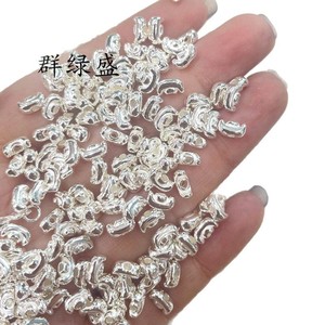 Perles en argent sterling S925 Qunlvsheng, forme irrégulière, perles dispersées pour bracelet, collier, fabrication de bijoux DIY - Product Image 4