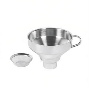 Entonnoir en acier inoxydable avec tamis, diamètre 9 cm, 13 cm, pour usage en cuisine - Product Image 2