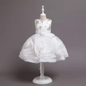 DF005 Tulle Kids Wedding Gown Party Dresses For 6 Year Old Girl Hot Sale Toddler Flower Girl Birthday Dress