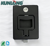 Serrure à poignée plate à loquet unique en alliage de zinc noir pour porte de véhicule modifiée