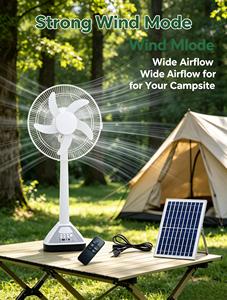 Ventilateur de table solaire tendance de classe A, avec boîte cadeau, rechargeable, pour bureau - Product Image 6