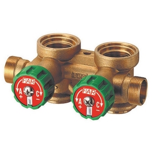 Collettore Coplanare Modulare Far da 3/4 Pollici con Valvole Verdi per Sistemi HVAC - Product Image 1