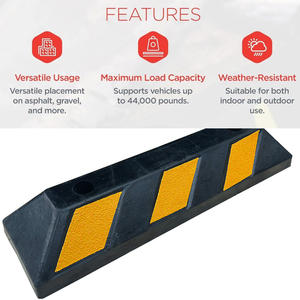 कार स्टॉपर रबर पार्किंग बम्प बंप स्टॉप रबर पार्किंग बम्प को स्‍पीड और ब्लैक 560x160x100 मिमी के साथ स्टॉप - Product Image 3
