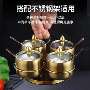 304 Stainless Steel Seasoning <b>Jar</b> Set With Lid And Handle <b>For</b> <b>Kitchen</b> <b>Storage</b> - Product Image 3