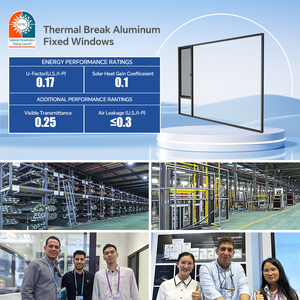 Cửa sổ cách âm tiết kiệm năng lượng đôi kính nhôm cửa sổ cách nhiệt phá vỡ cửa sổ - Product Image 6