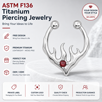 Cincin Hidung Titanium JiaXin ASTM F136 Model Clicker Segment Hinged, Cincin Hidung, Tragus, Helix, Daith, Septum, Conch, Rook, Cincin Bibir