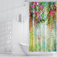 Ensemble de rideaux de douche série Jingtuo pour la vente en gros transfrontalière, 180*180cm, impression numérique, imperméable et anti-moisissure pour salle de bain