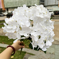 Fournisseur de fleurs pour décoration de mariage, bouquet de fleurs d'hortensia en latex de qualité supérieure, 5 têtes, fleurs artificielles au toucher réel