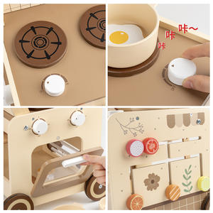 עץ חרוזים רב תכליתיים אבן בניין עגלה ילדים צעירים תינוק הליכון חינוכי בגיל הרך צעצוע לילדים - Product Image 4