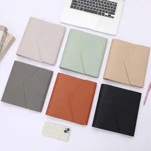 Hongbo Pebble Grain Leather 6 Existing Colored Ready To Ship A5 Ring Agenda Leather Envelope For Money Binder Organizers