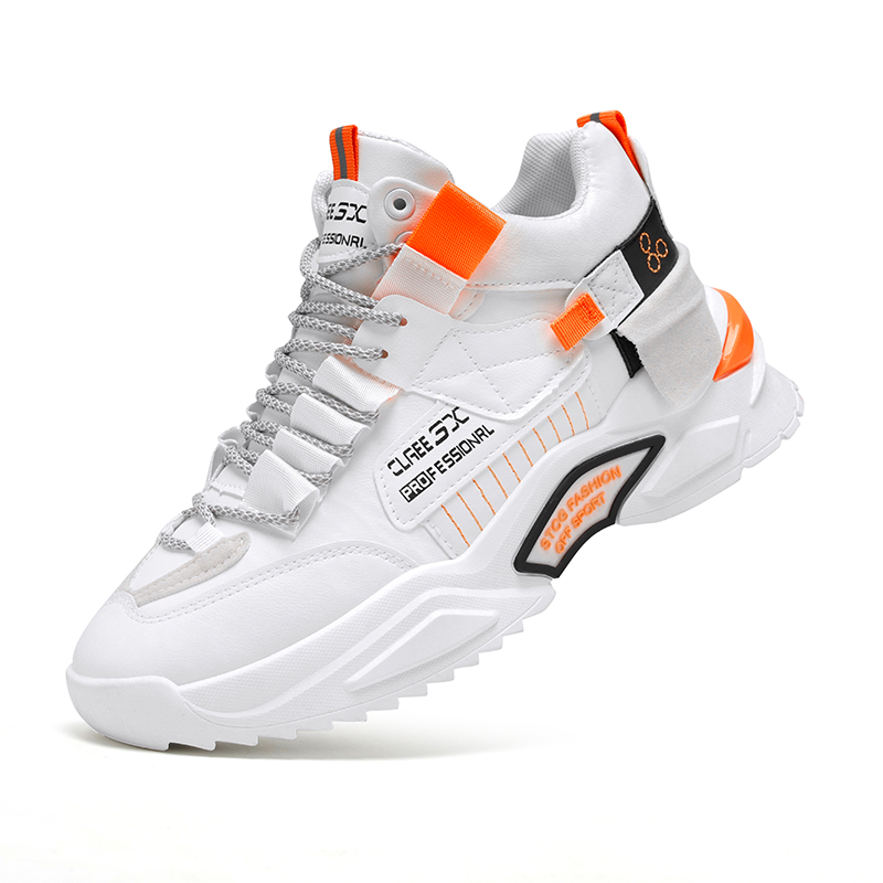 Summer new fashion leisure sports shoes men's mesh personalized color contrast thick sole versatile shoes