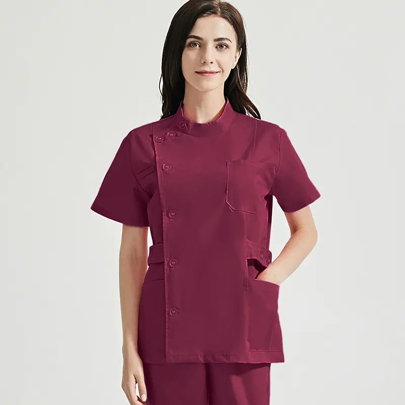 Uniforme de enfermería para mujer, conjunto de ropa de trabajo de salón de belleza para médicos y hospitales, Tops y pantalones, Unisex