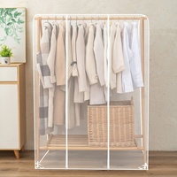 Protecteurs de vêtements en PVC translucide entièrement fermés pour manteaux et chambre à coucher Protecteurs suspendus au sol pour cache-poussière