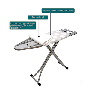 Planche à <span class=keywords><strong>repasser</strong></span> de table multifonctionnelle avec porte-vêtements Organisateur d'<span class=keywords><strong>armoire</strong></span> compact Salle de bain Osier Lin Plastique Coton - Product Image 3