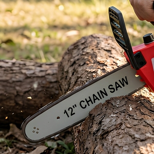 Scie à chaîne sans fil de 12 pouces, sans balais, alimentée par batterie, pour la coupe du bois, la taille des arbres, bricolage professionnel - Product Image 4