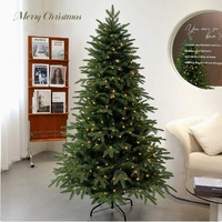 Sapin de Noël artificiel pré-éclairé en mélange PE/PVC, aspect naturel et réaliste, pour décoration intérieure, vente en gros