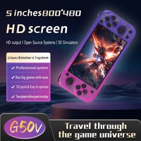 Console de jeu de poche G50V Mini avec double joystick 3D, écran HD de 5 pouces, 30 simulateurs, sortie TV, double joueur pour enfants, lecteur de jeux vidéo rétro
