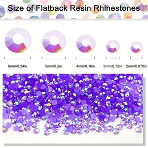 OLeeya Lot de strass en résine AB cristal 2mm-6mm, fond argenté et effet gelée, non thermocollants, pour artisanat et bricolage - Product Image 4