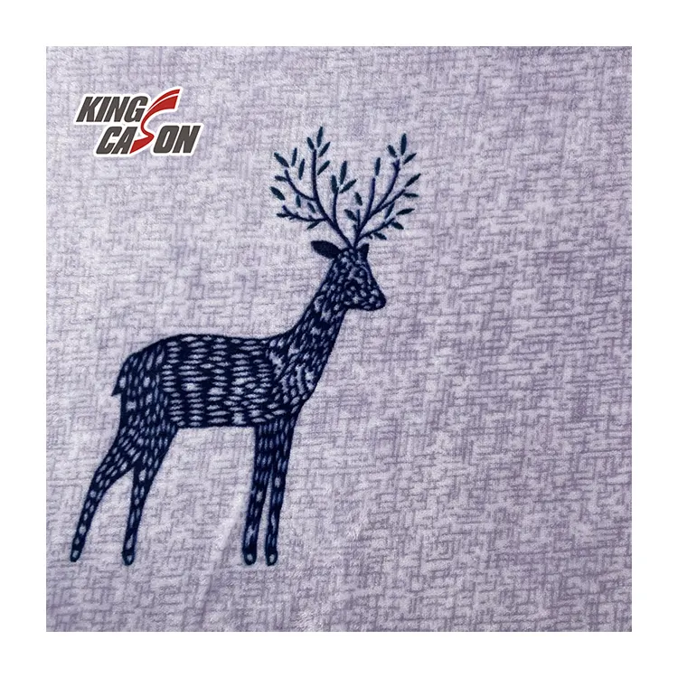 Kingcason Impression sur un côté 100% polyester Matériau écologique Tissu polaire de flanelle chaud et anti-rides pour lit