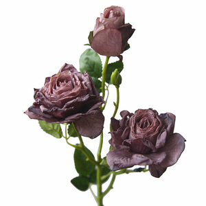 ดอกกุหลาบประดิษฐ์ ยี่ห้อ Yihua Floral Art จัดดอกไม้ประดับตกแต่งบ้าน สไตล์วินเทจ สีม่วงอ่อน สีม่วงเข้ม สีชมพู - Product Image 5