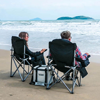Vente en gros de mobilier d'extérieur personnalisé, camping, randonnée, pique-nique, voyage, chaise pliable de luxe rembourrée pour la pêche avec sac de refroidissement
