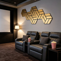 Lames acoustiques hexagonales décoratives auto-adhésives en feutre de polyester, design moderne, ignifuges, écologiques, pour l'insonorisation des appartements