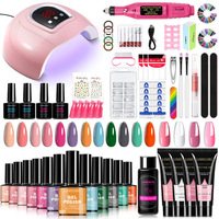 Meilleures ventes transfrontalières SHEIN : Kit universel d'outils et accessoires pour nail art, Gel de vernis à ongles 12 couleurs, Extension 4 couleurs