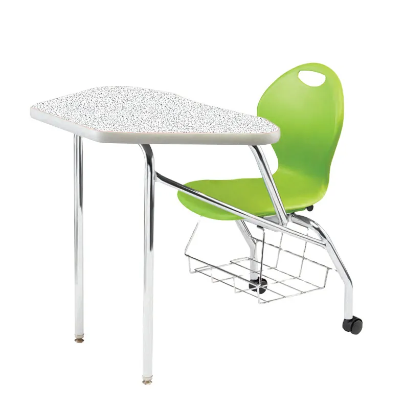 ZOIFUN OEM ירוק ידידותית לסביבה PP פלסטיק נוח תלמיד מחקר משולבת שולחן כיסא