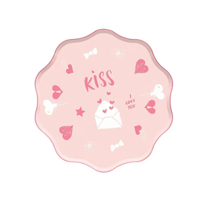 DAMAI - Juego de Vajilla de Papel con Diseño de Corazón Rosa para Fiestas, Incluye Platos, Vasos, Pancarta y Mantel para Decoración de Fiestas de San Valentín - Product Image 5