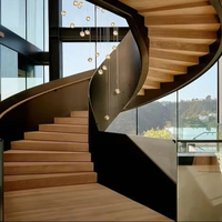 Design moderne Escaliers en colimaçon en acier inoxydable et en bois Escalier hélicoïdal pour grenier intérieur de petit espace pour la construction de maisons