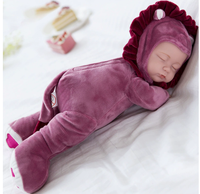 Juguete de Peluche para Dormir, Muñeca Bebé Reborn Realista, Muñeca de Tela con Sonido, Juguete de Peluche Suave para Niños, Compañero para la Hora de Dormir