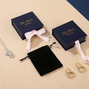 Caja de Joyería en Forma de Libro, con Cinta, para Anillos y Collares, con Logotipo Personalizado, Producto Nuevo en Venta - Product Image 5