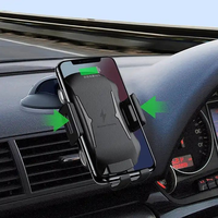 Support de chargeur de voiture sans fil, fixation automatique à serrage rapide 15W, support de téléphone pour grille d'aération de voiture à charge rapide sans fil
