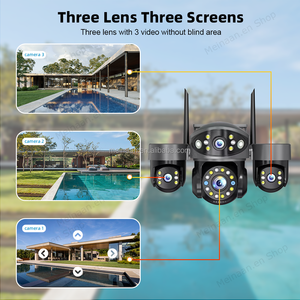 Kamera CCTV tahan air 6MP nirkabel WiFi, tiga lensa PTZ IP kamera yoosee 360 4K luar ruangan WiFi kamera keamanan rumah - Product Image 2