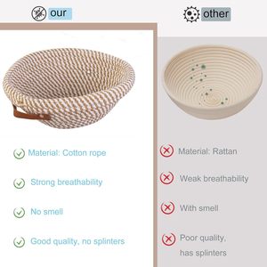Tốt nhất 10 inch sourdough lên men Starter Kit cho bánh mì nướng tốt bán mây Bánh Mì Chống Basket Set - Product Image 3