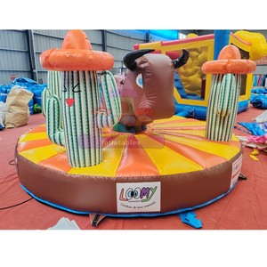 Toro mécanique gonflable à thème cactus pour rodéo western, jeu de cowboy, pour fêtes de carnaval western et <span class=keywords><strong>location</strong></span> commerciale - Product Image 1